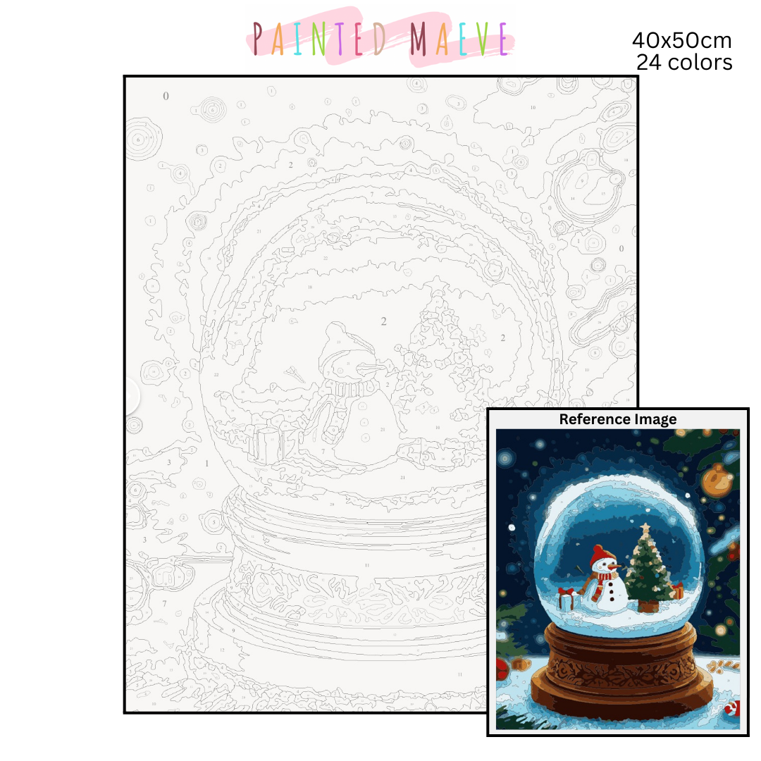 Frosty’s Globe: Paint-by-Number Christmas Collection (24/36/48 colors | No Frame)