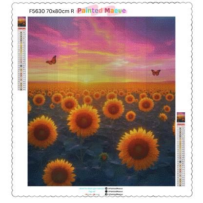 Sunrise Sunflower Meadow: Diamond Painting Collection