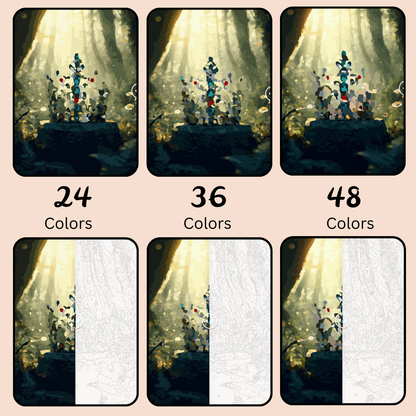 Crown of the Enchanted Forest: Paint-by-Number Collection (24/36/48 colors | No Frame)