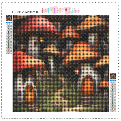 Tiny Mushroom Village: Diamond Painting Collection