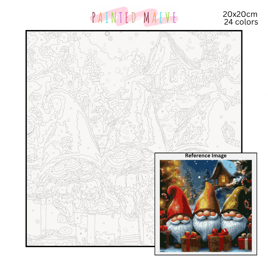 Gnome for the Holidays: Paint-by-Number Christmas Collection (24/36/48 colors | No Frame)