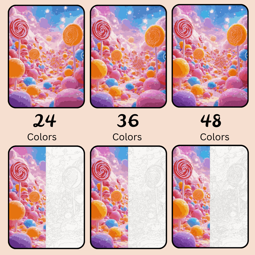 Candy Forest: Paint-by-Number Collection (24/36/48 colors | No Frame)