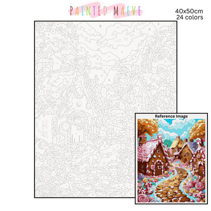 Gingerbread Lane: Paint-by-Number Collection (24/36/48 colors | No Frame)