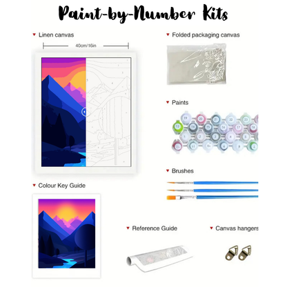 Mountain Dusk: Paint-by-Number Collection (24/36/48 colors | No Frame)