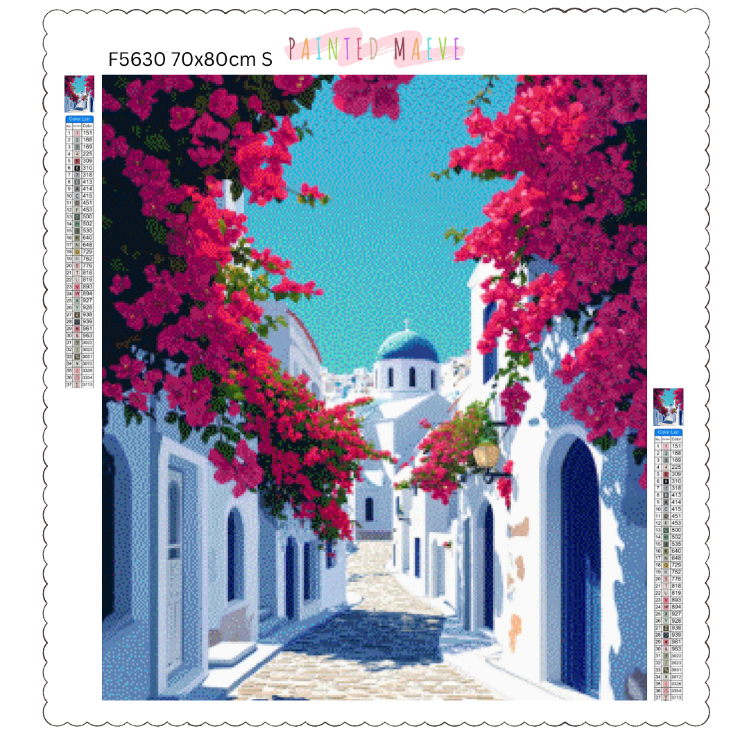 Santorini Serenity: Diamond Painting Collection