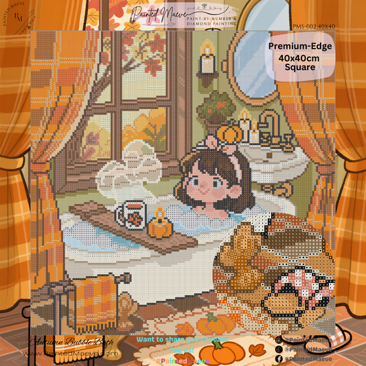 Autumn Bubble Bath: Hand-Rendered Diamond Painting Collection