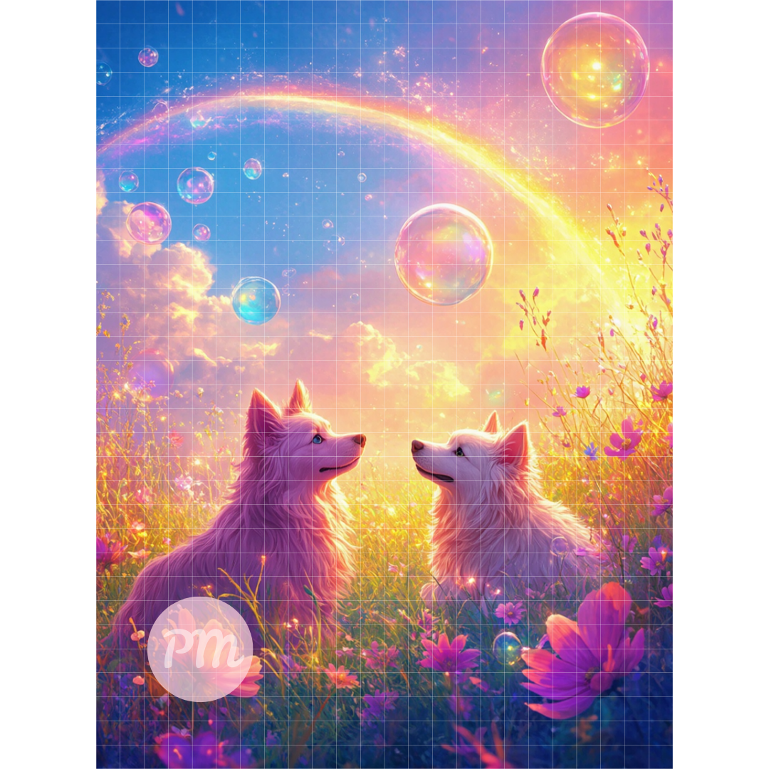 Rainbow Paws & Bubble Dreams: Paint-by-Number Collection (24/36/48 colors | No Frame)