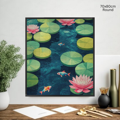 Lotus Pond: Diamond Painting Collection