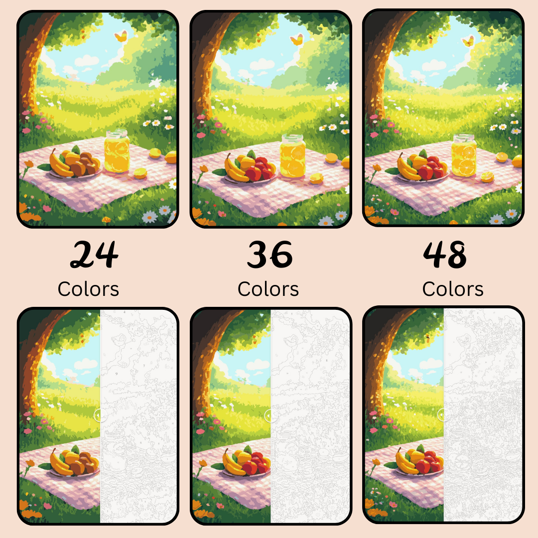 Picnic in the Meadow: Paint-by-Number Collection (24/36/48 colors | No Frame)