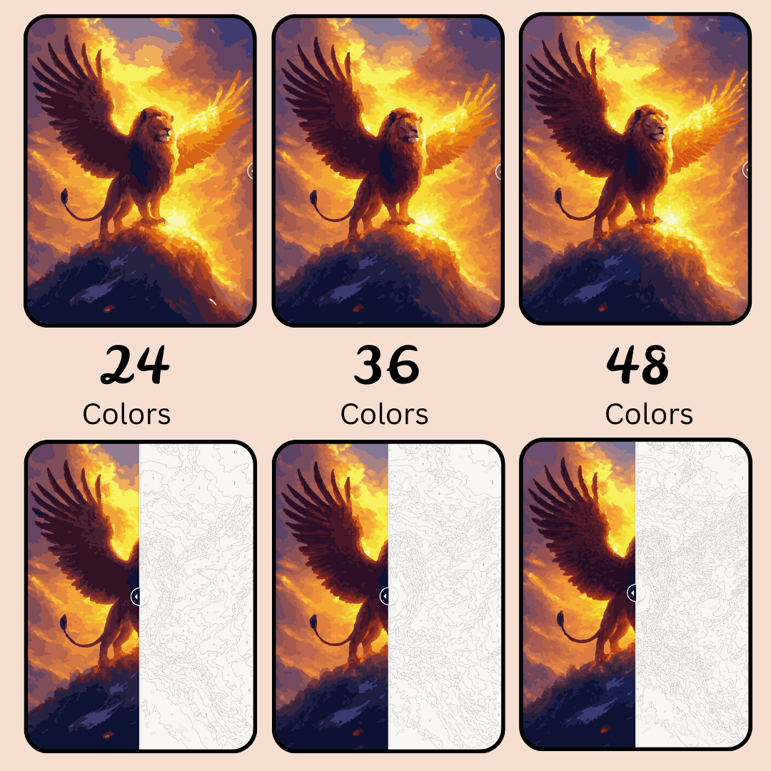 Wings of the King: Paint-by-Number Collection (24/36/48 colors | No Frame)