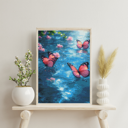 Delicate Blush Wings: Diamond Painting Collection