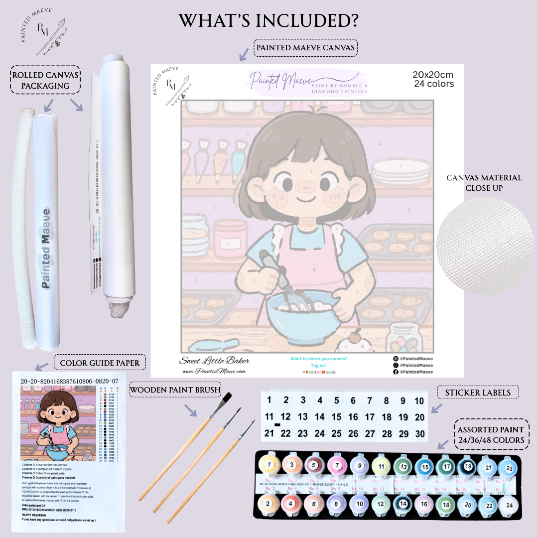 Sweet Little Baker: Paint-by-Number Collection (24/36/48 colors | No Frame)