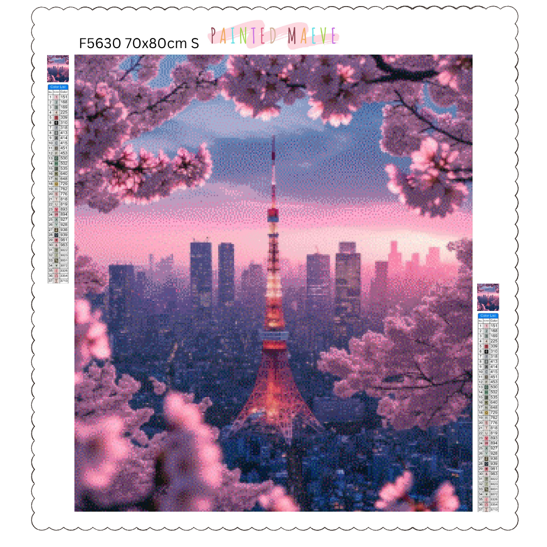 Cherry Blossom Glow: Diamond Painting Collection