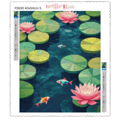Lotus Pond: Diamond Painting Collection