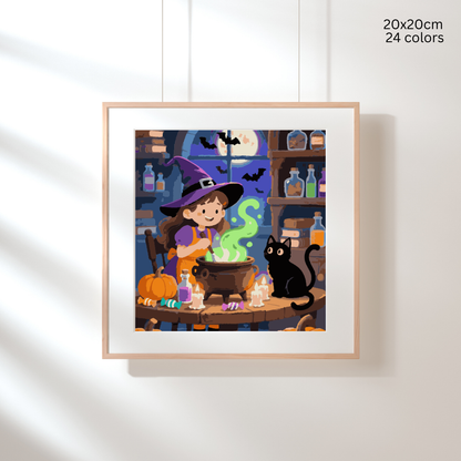 Potion & Purrs: Paint-by-Number Halloween Collection (24/36/48 colors | No Frame)