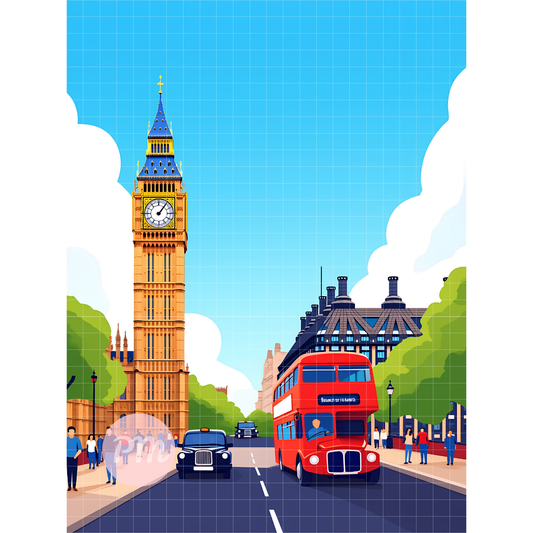 London's Heartbeat: Paint-by-Number Collection (24/36/48 colors | No Frame)