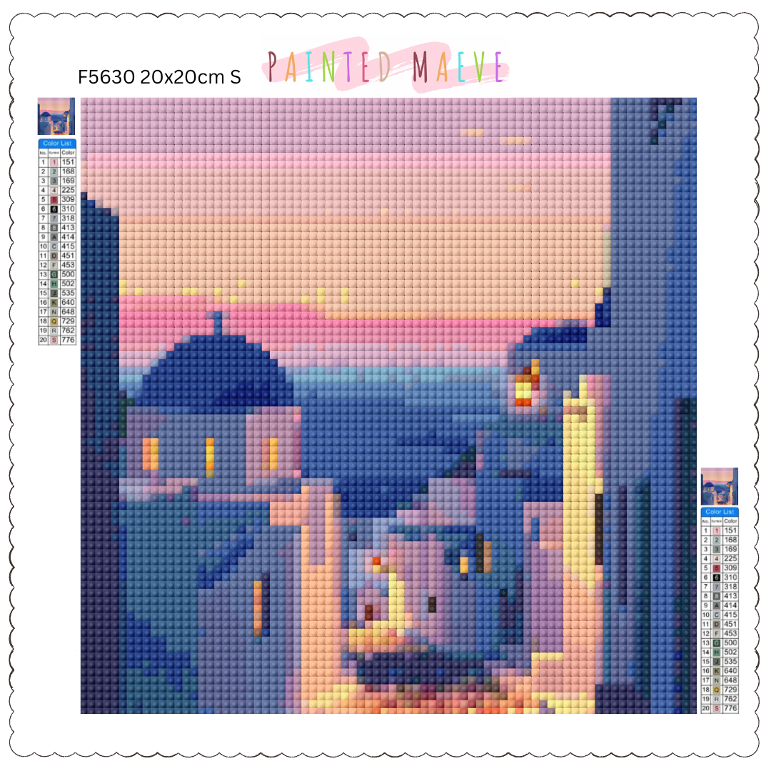 Road in Santorini: Diamond Painting Collection