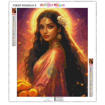 Indian & Marigolds: Diamond Painting Collection