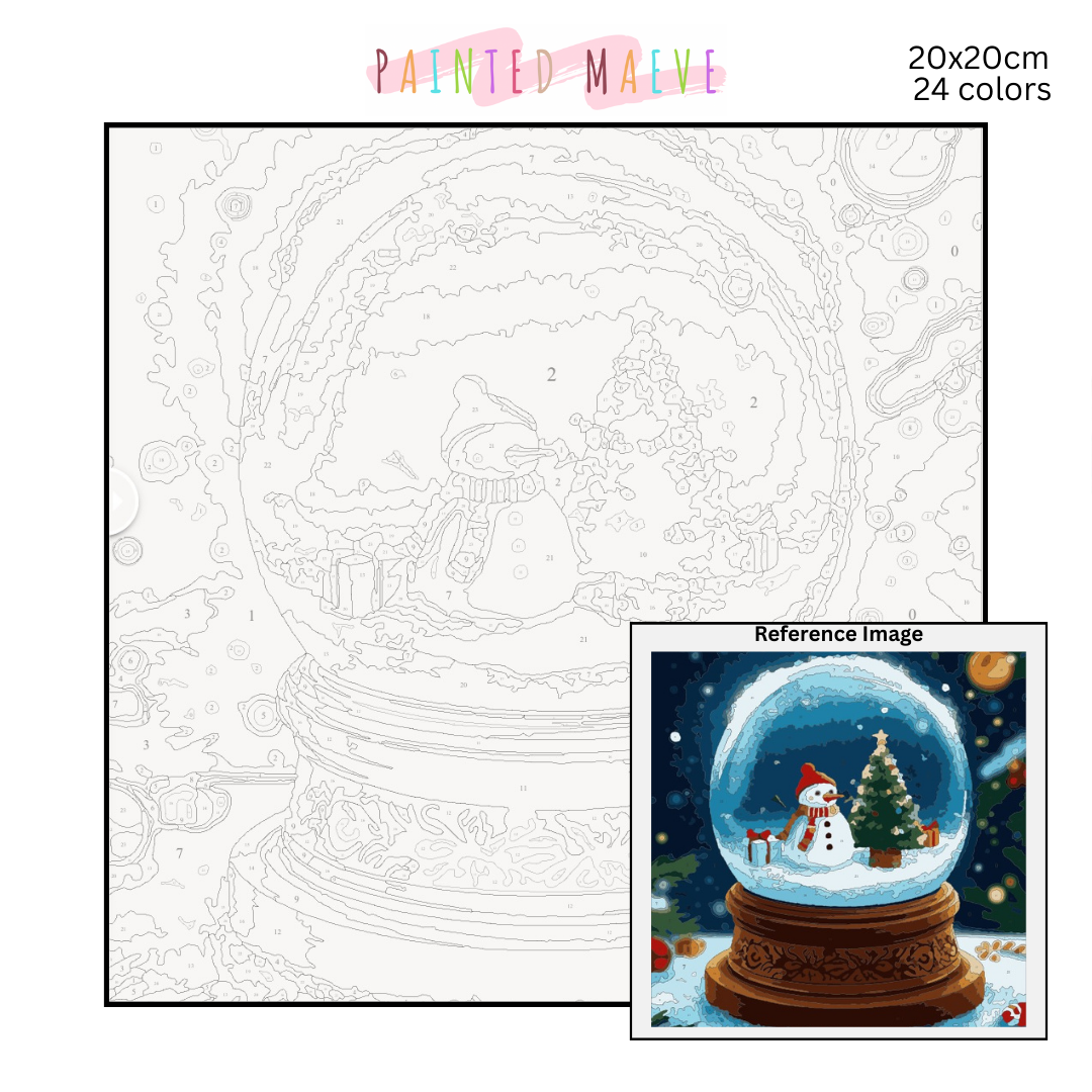Frosty’s Globe: Paint-by-Number Christmas Collection (24/36/48 colors | No Frame)