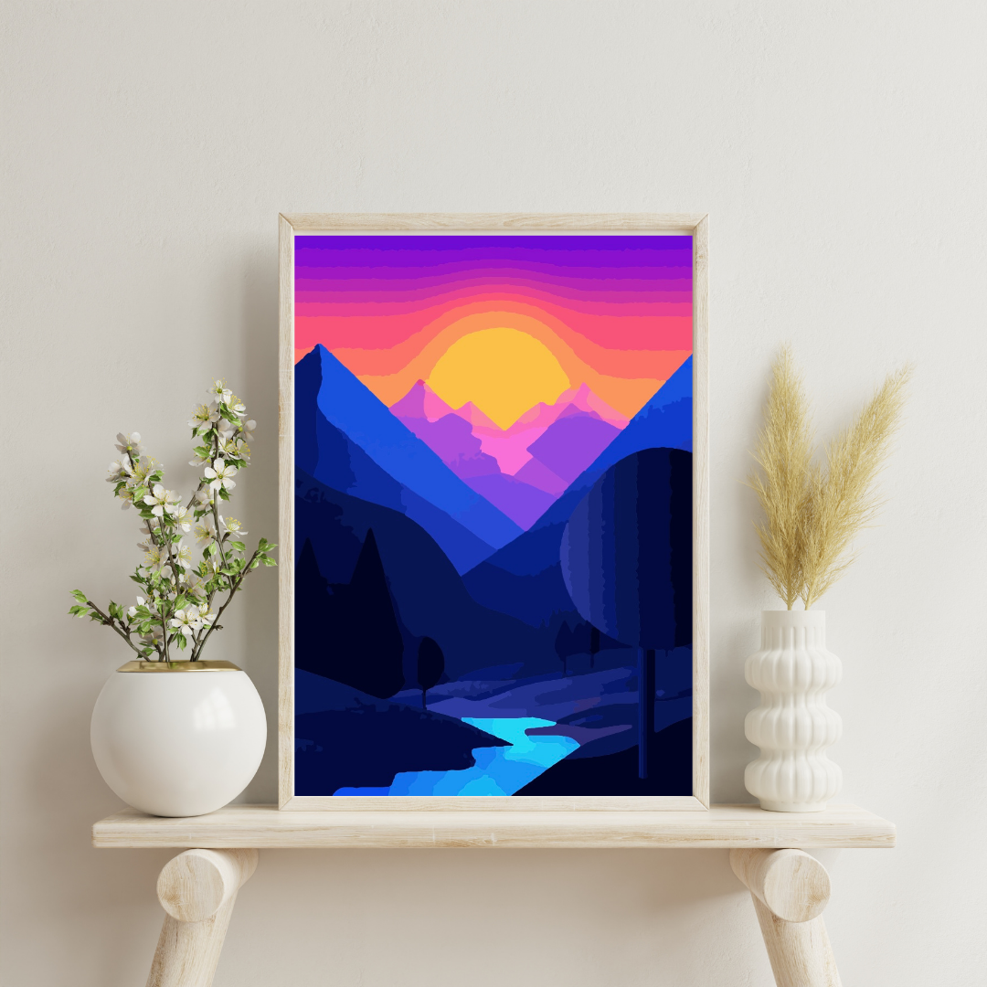 Mountain Dusk: Paint-by-Number Collection (24/36/48 colors | No Frame)