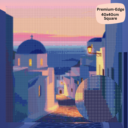 Road in Santorini: Diamond Painting Collection