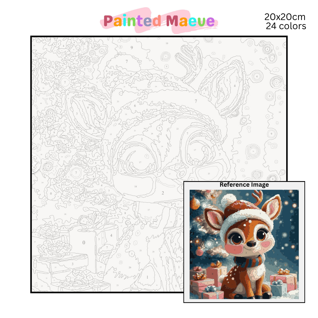 Gifts, Lights & Antlers: Paint-by-Number Christmas Collection (24/36/48 colors | No Frame)