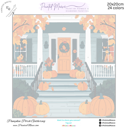 Pumpkin Porch Gathering: Paint-by-Number Halloween Collection (24/36/48 colors | No Frame)
