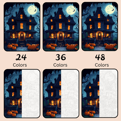 Haunted House: Paint-by-Number Collection (24/36/48 colors | No Frame)