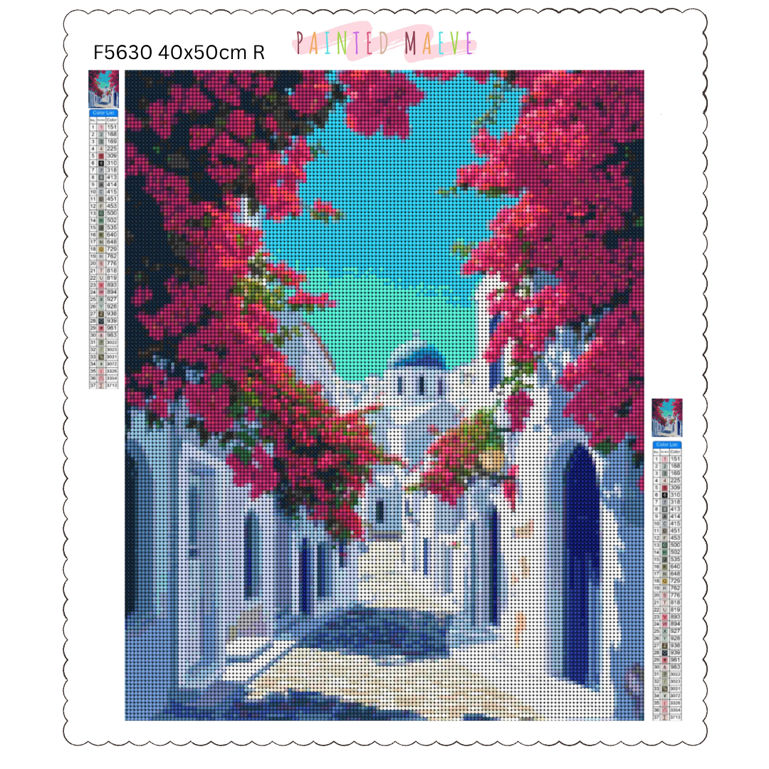 Santorini Serenity: Diamond Painting Collection