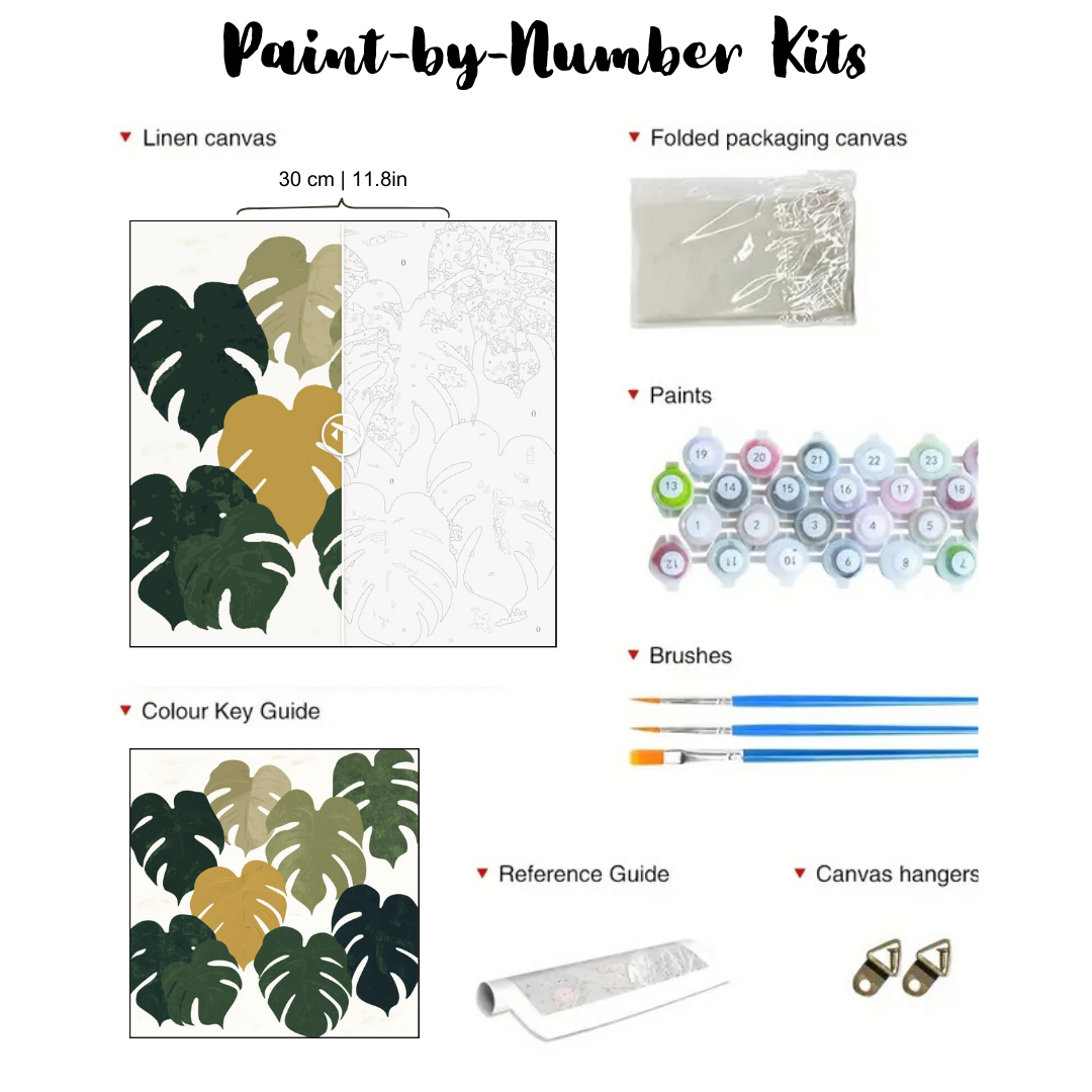 Monstera Silhouette: Paint-by-Number Mini Collection