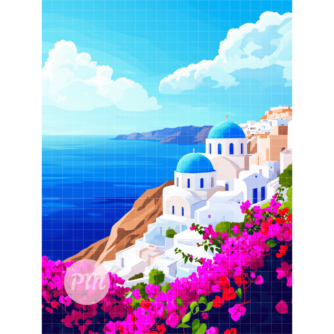 Santorini Bliss: Diamond Painting Collection