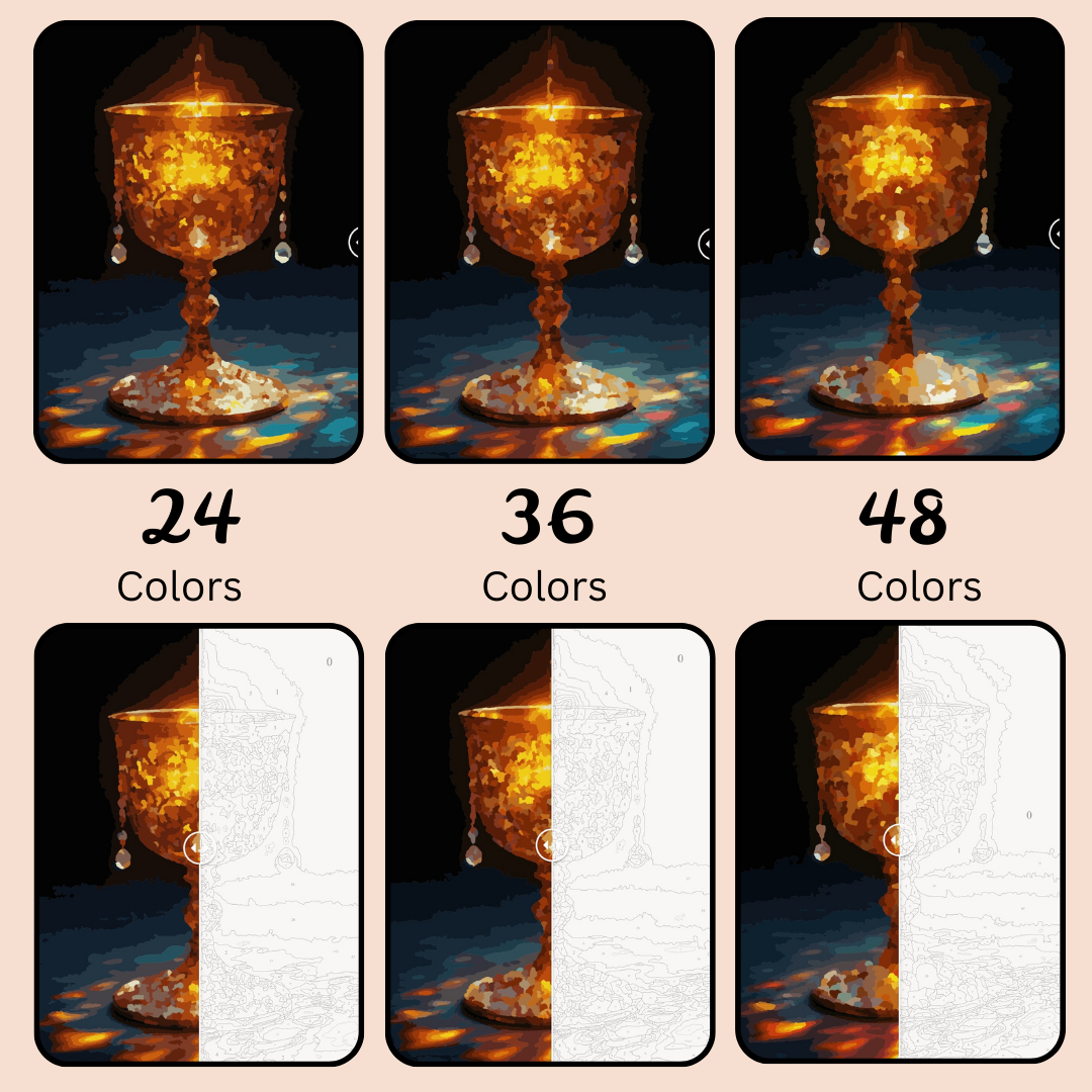 Golden Goblet: Paint-by-Number Collection (24/36/48 colors | No Frame)