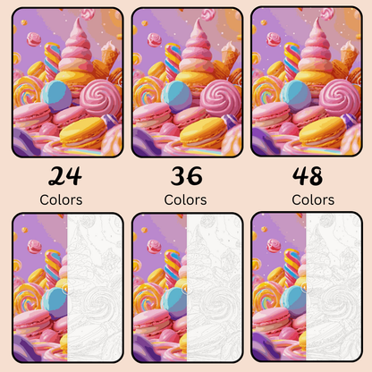 Sweet Treat Mountain: Paint-by-Number Collection (24/36/48 colors | No Frame)