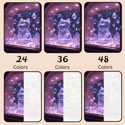 Crystal Fortune Kitty: Paint-by-Number Collection (24/36/48 colors | No Frame)