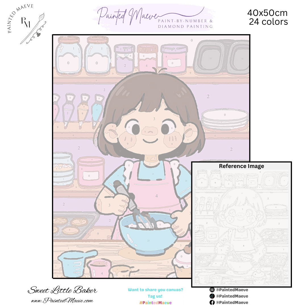 Sweet Little Baker: Paint-by-Number Collection (24/36/48 colors | No Frame)