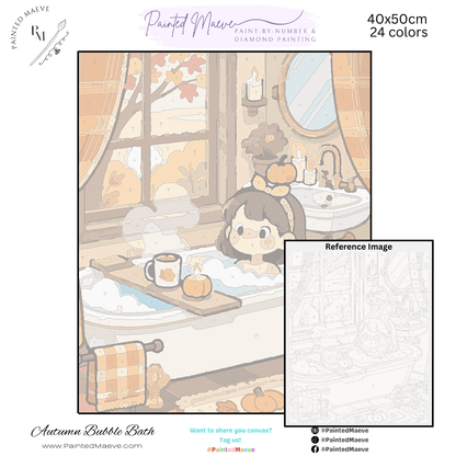 Autumn Bubble Bath: Paint-by-Number Collection (24/36/48 colors | No Frame)