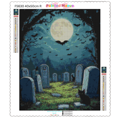 Spooky Cemetery: Diamond Painting Halloween Collection