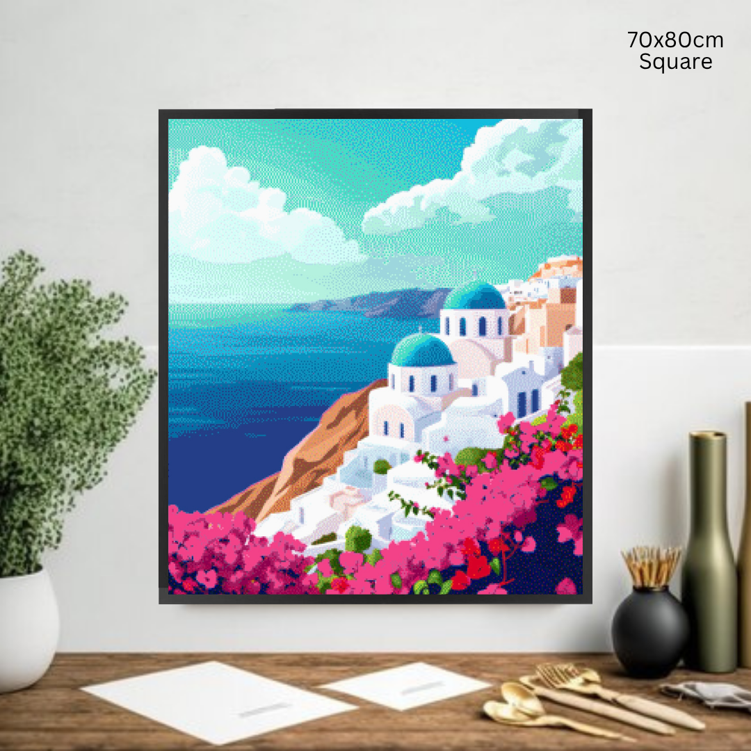 Santorini Bliss: Diamond Painting Collection