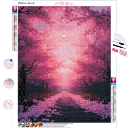 Cherry Blossom Stroll: Diamond Painting Collection