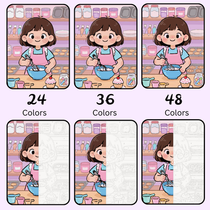Sweet Little Baker: Paint-by-Number Collection (24/36/48 colors | No Frame)