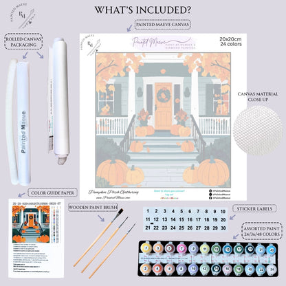 Pumpkin Porch Gathering: Paint-by-Number Halloween Collection (24/36/48 colors | No Frame)