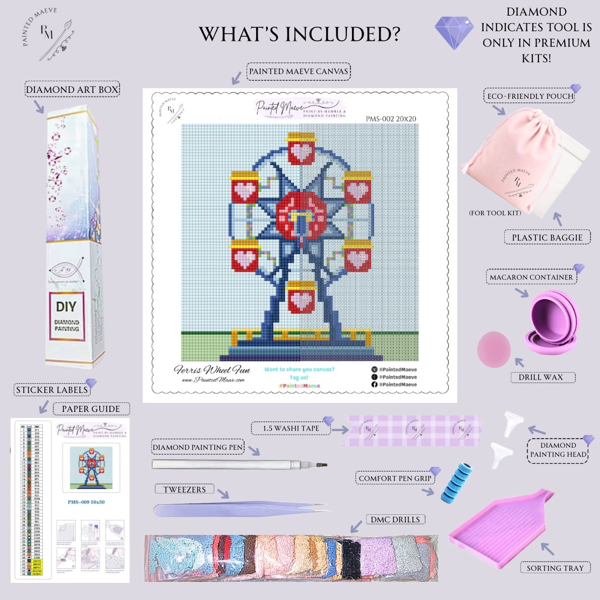 Ferris Wheel Fun: MINI Hand-Rendered Diamond Painting Collection