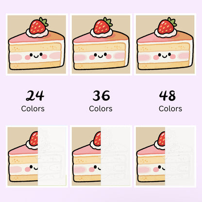 Strawberry Creme Cake: MINI Paint-by-Number Collection (24/36/48 colors | No Frame)