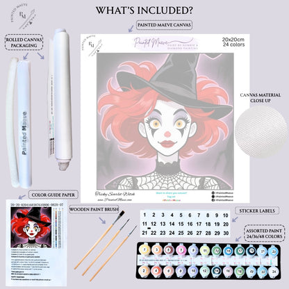 Tricky Scarlet Witch: Paint-by-Number Halloween Collection (24/36/48 colors | No Frame)
