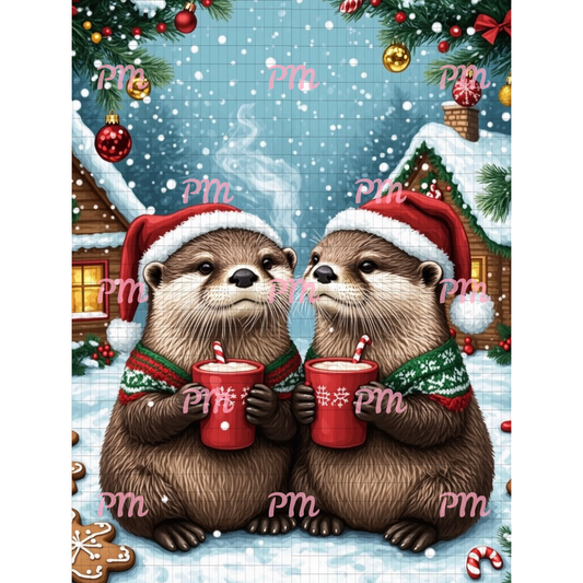 Otters & Cocoa: Paint-by-Number Christmas Collection (24/36/48 colors | No Frame)