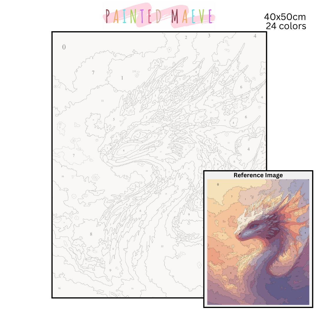 Dragon Grace: Paint-by-Number Collection (24/36/48 colors | No Frame)
