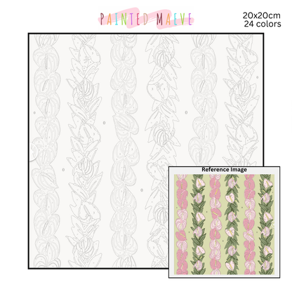 Anthurium Lei: Paint-by-Number Collection (24/36/48 colors | No Frame)