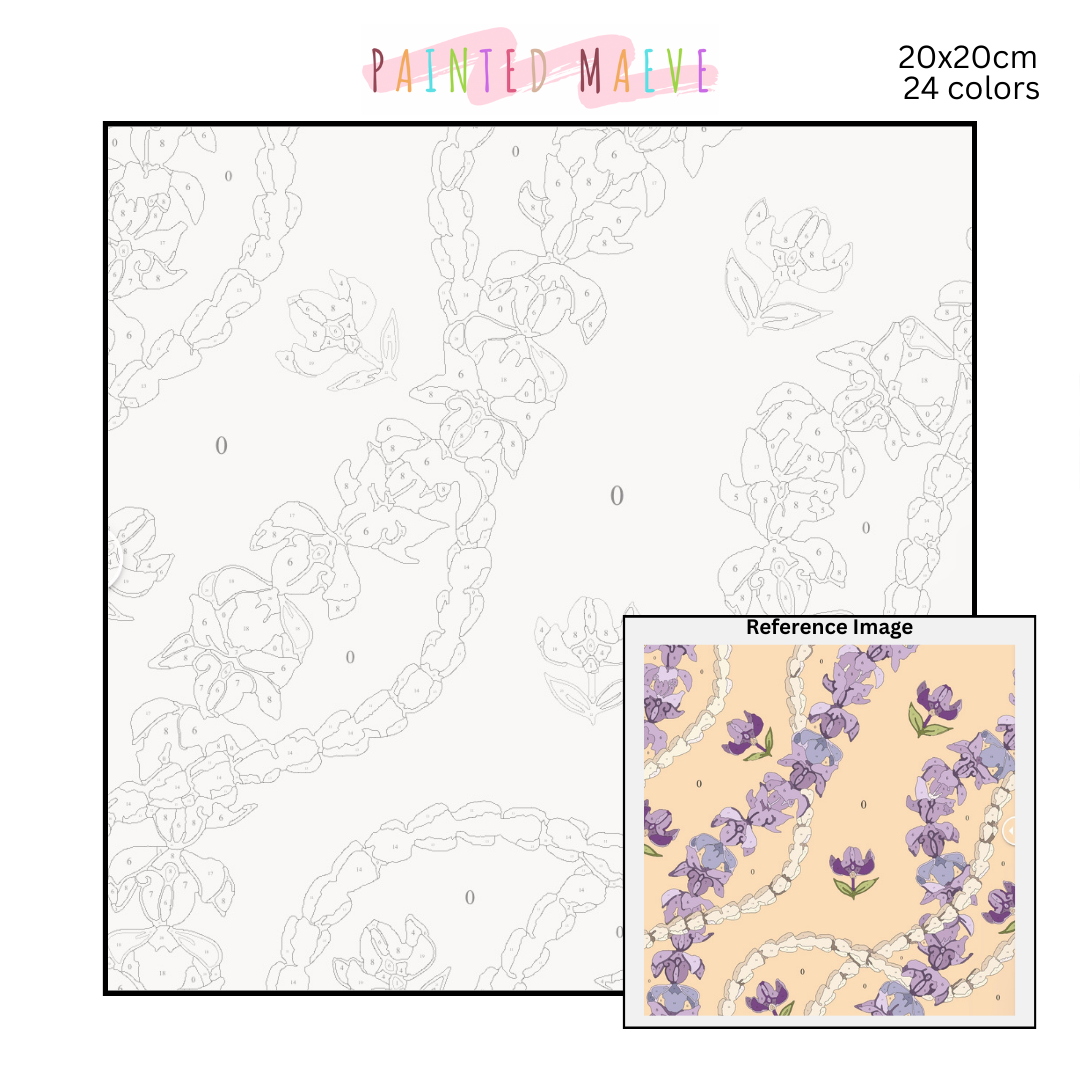 Crown Flower & Pikake: Paint-by-Number Collection (24/36/48 colors | No Frame)