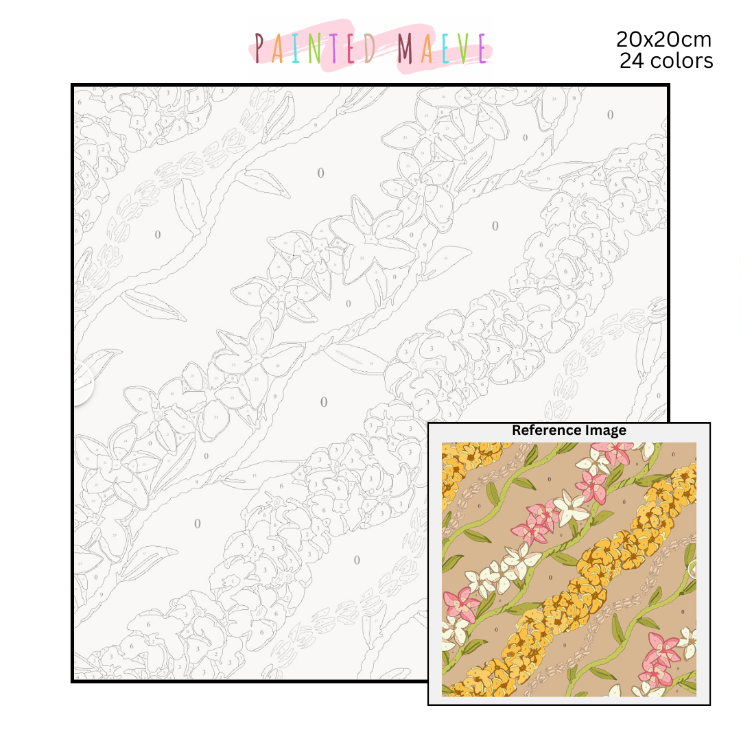Pikake, Puakenikeni & Plumeria: Paint-by-Number Collection (24/36/48 colors | No Frame)