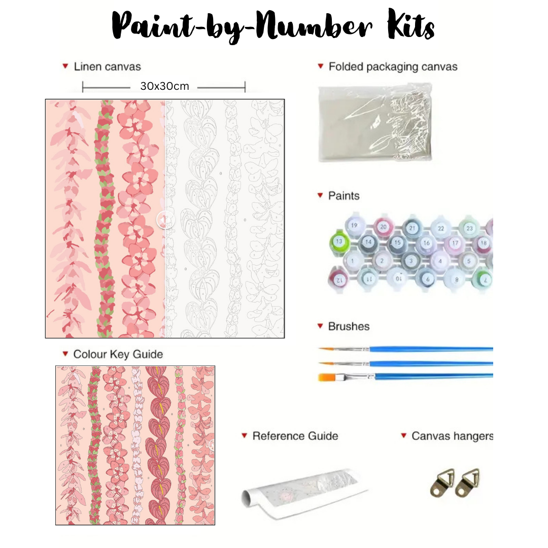 Pink Pua’s: Paint-by-Number Collection (24/36/48 colors | No Frame)